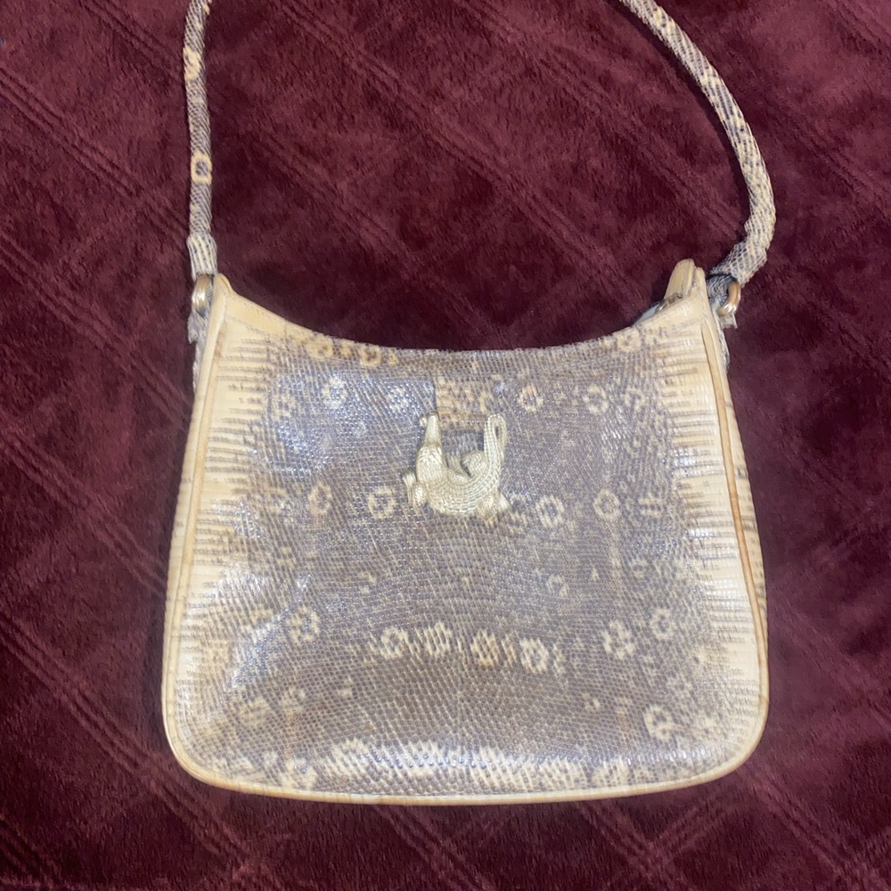 BARRY KIESELSTEIN-CORD 1991 Vintage Alligator Embossed Leather Shouler Bag